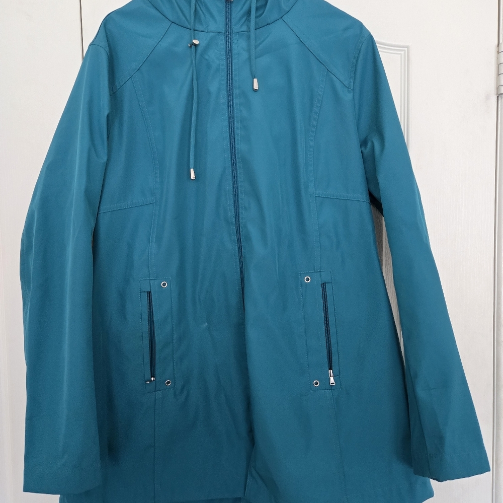 Nygard Teal Hooded Rain Coat